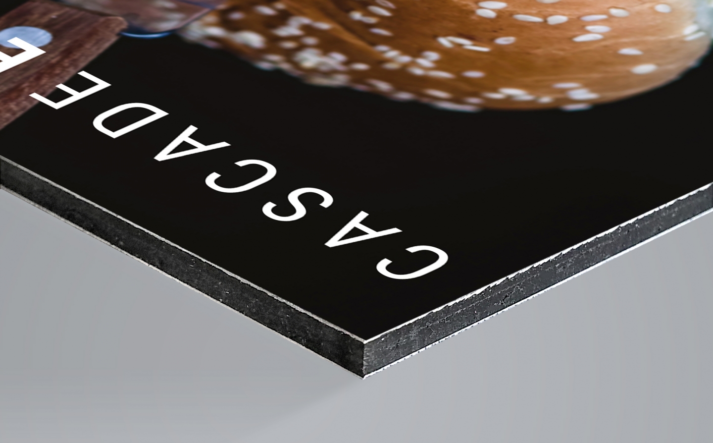 A aluminium sign cut with CNC machine