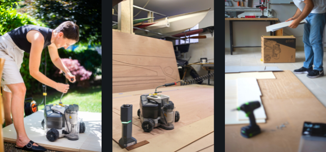 CNC machine working in a garden, workshop or a house